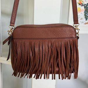 Fossil Leather Fringe Purse